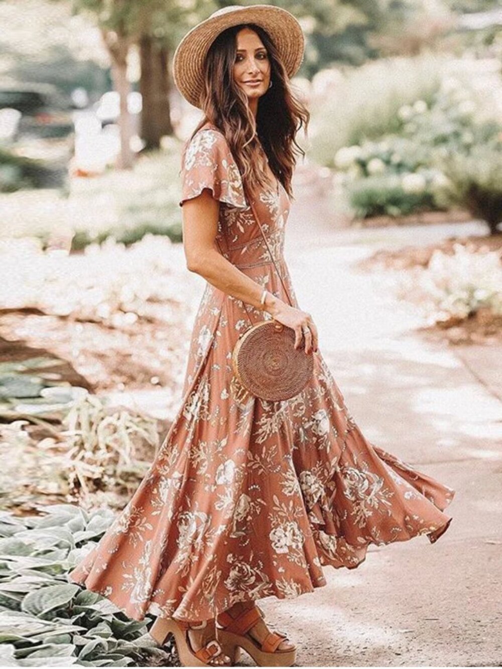 Spell & The Gypsy Garden Party Maxi Dress Rose Floral Boho Medium